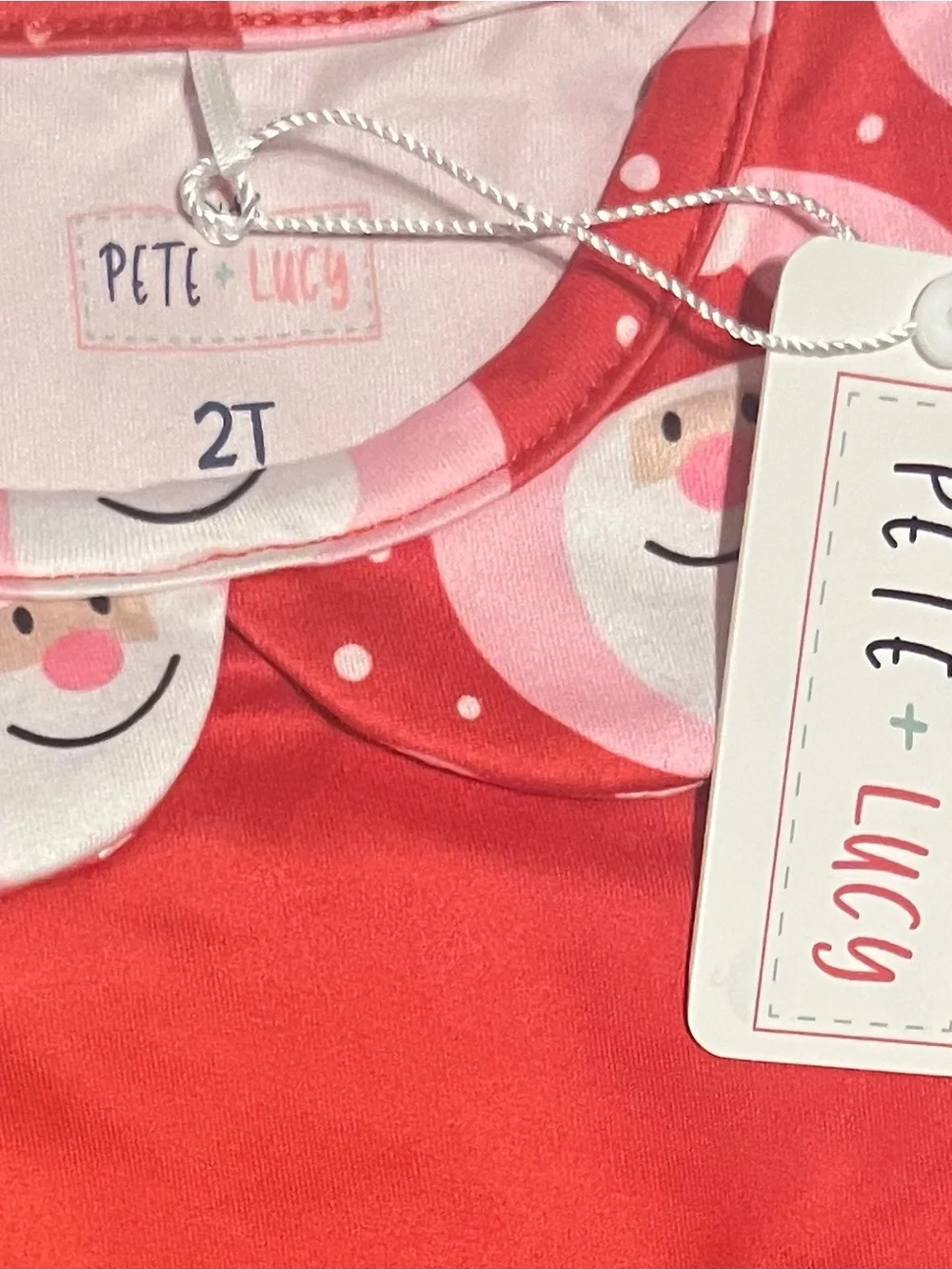 NWT Pete + Lucy Girls 2T Santa Christmas Skort & Ruffle Top 2 Piece Outfit